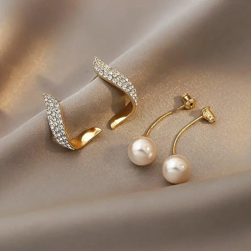 Gold Pearl Earrings Claire